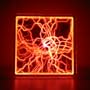 Luminglas 12" Square Contemporary Plasma Illumination Display Set RED Color Luminglass Disk/Disc Night Light (131)