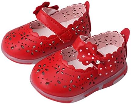 Tevies® 0-4 Year Toddler Girls Bowknot Hollow Sandals Soft Sole Princess Shoes (Age:2-3Y, Red)