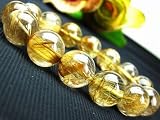 極品天然AAAAA然石黄金タイチンルチルブレスレット14mm【T6-282】の画像