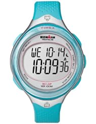 Timex Womens T5K602 Ironman Clear View 30-Lap Caribbean Blue Resin Strap Watch