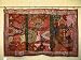 Vintage Indian Patchwork Burnt Red Beaded Sari Tapestry Wall Hanging Throw 72x45