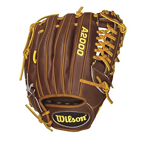 Wilson A2000 CJ Wilson Pitcher Baseball Glove, Walnut/Saddle Tan Laces