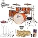 Gretsch New Catalina Maple Amber (CMT-E826P-AMB) 7-Piece Euro Kit With Sabian Cymbal Set & Gibraltar