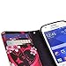 Samsung Galaxy Stardust S766c Case, Samsung Galaxy Ace Style S765c Case, Magnetic Leather Folio Flip Wallet Pouch Case Cover with Fold Up Kickstand and Wrist Strap - Hot Pink Heart Sensation