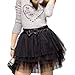 Vktech Sexy Lady Lace Gauze Tutu Women 5 Layer Cake Mini Skirt Black