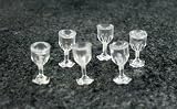 Dolls House Miniature Accessory Set of 6 Stem Wine Glasses 322