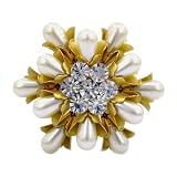 Classical Gold Plated and Pearl Style Brooch