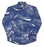 Tori Richard Vintage Reprint White Caps L/S Tropical Hawaiian Aloha Shirt