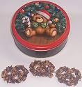 Scott's Cakes 1 lb. Dark Chocolate Covered Pretzel with Chocolate Chips & Peanut Butter Chips in a Teddy Bear Tin