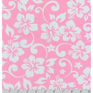 Paradise Pareaus Hawaiian Fabric in Pink Two Yards Total (1.8 m)