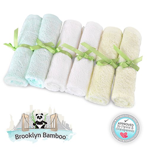 Brooklyn Bamboo Baby Washcloth Wipes 6 Pack Organic SOFT Larger 10x10