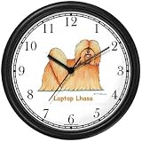 Lhasa Apso Dog Cartoon or Comic - JP Animal Wall Clock by WatchBuddy Timepieces (Black Frame)
