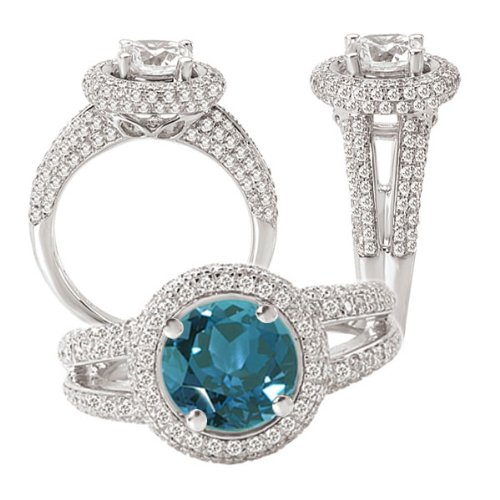 18k Chatham 7.5mm round alexandrite engagement 