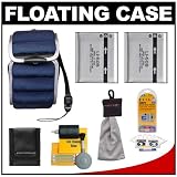 Olympus Floating Case for Waterproof Digital Cameras (Navy/White) + (2) Li-50B Batteries + Accessory Kit for Stylus 1030 SW, TOUGH 6000, 6020, 8000 & 8010 Cameras