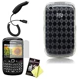 Cbus Wireless Clear Diamond Argyle Gel Case / Skin / Cover, LCD Screen Guar ....