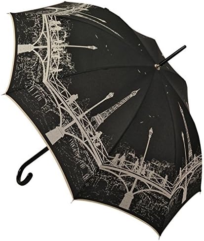 GUY DE JEAN - PONT DES ARTS Long Handled Umbrella - GDJPONT DES ARTS - Black