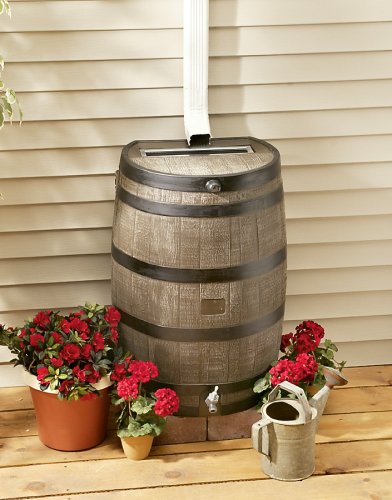 50 - gallon Woodgrain Barrel