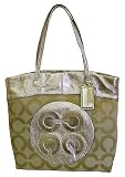 51 3ovnqA%2BL. SL160  Coach 15013 Julia Op Art Perry Tote Pale Khaki Gold