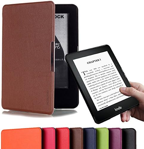 Pasonomi® Amazon Kindle Voyage Case Cover - Classic Slim Fit Folio Smart Leather Shell Case for Kindle Voyage 6 inch High-Resolution Display 2014 Version (Smart Auto Sleep/Wake feature) (Brown)