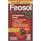 Feosol Ferrous Sulfate Iron Supplement Therapy, Tablets - 125 ea (Pack of 2)