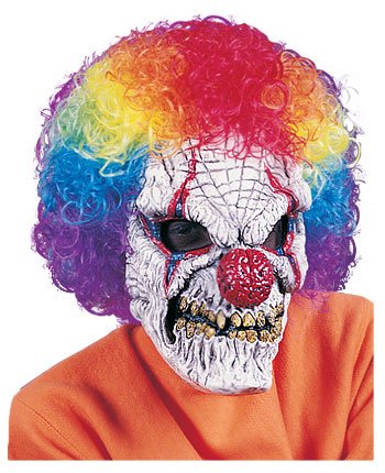 Clown W Wig Halloween Mask