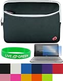 2n1 Combo - Assorted Colors Durable Neorpene Sleeve Case with Extra Pocket + Screen Protector Compatible with Acer Aspire One 8.9" Mini Laptop 3Cell and 6Cell Extended Battery (NOT Compatible with Acer Aspire One with 10.1" Screen)