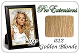 24″ Inch #22 Golden Blonde Pro Extensions Premier REMI Human Hair Extensions