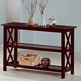 Cross Design Cappuccino Finish Console Sofa Table