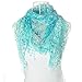 Sankuwen 1pc Lace Tassel Sheer Burntout Floral Wraps Shawl Soft Scarves for Women Ladies (Blue)