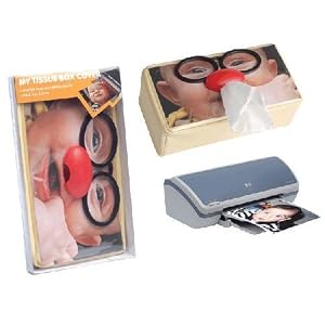 Fun Tissue Box Cover, Glasses with Clown Nose, Use Your Own Photos