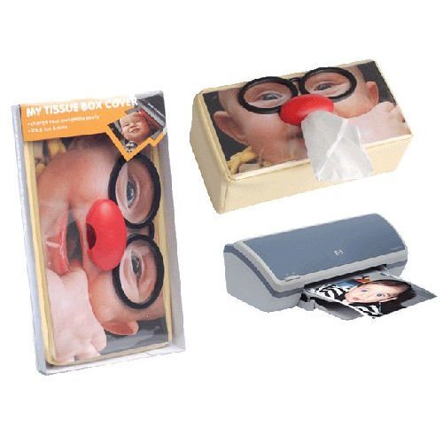 Fun Tissue Box Cover, Glasses with Clown Nose, Use Your Own Photos