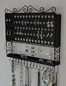 Angelynn's Vintage Styled Black Accessory Angel ~ Wall Mount Multi-Purpose Pierced Earring Holder & Jewelry Organizer ~ Necklace Holder Tree Stand ~ Large Hanging Earring Organizer ~ Jewelry Display Stand ~ Jewelry Caddy Rack ~ Earring Tree Storage Rack & Long Necklace Holder (AAS-BLK)
