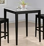 Bar Table with Granite Top Black Finish