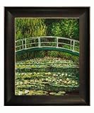 51 4E6JODsL. SL160  Art Reproduction Oil Painting   Monet Paintings: The Japanese Bridge with Veine D Or Bronze Scoop   Bronze and Rich Brown Finish   26.50 X 30.50   Hand Painted Framed Canvas Art