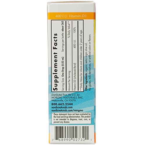 Nordic Naturals Baby’s Vitamin D3 Drops, Healthy Bones and Immune