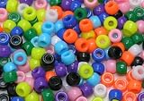 Asst Coloured Plastic Pony/Barrel Beads - 1000pk