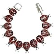 Silvertone Ladybug Link Magnetic Closure Fashion Bracelet