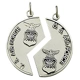 1 1/8" Sterling Silver U.S. Air Force 2-Piece Mizpah Medals on Two 24" Chains