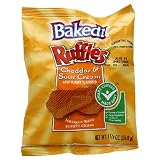 Baked Ruffles Ridged Potato Crisps, Cheddar & Sour Cream, 1.125-Ounce Bags (Pack of 64)
