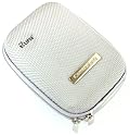 The Eclipse Silver Hard Clam Digital Camera Case Bag with Neck  Strap for Samsung Sony Casio Pantax Panasonic and etc. Fit most small  size digital camera