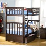 IMAGE OF Atlantic Furniture Columbia Twin Over Twin Bunk Bed Natural Maple with Trundle