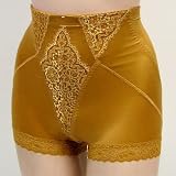 Venus Satin Camel Floral Short Shaper Girdle #0280 sz S