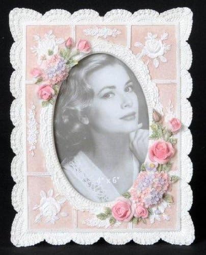 Antique Style Photoframe in a Rose Sprays Design