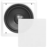 Pyle PDIWS10 In-Wall / In-Ceiling 10" High Power Subwoofer System, DVC, Flush Mount, White, Single Speaker