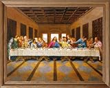 Jesus Christ The Last Supper Religious Picture Oak Framed Art Print
