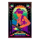 (24x36) Jimi Hendrix Trippy Flocked Blacklight Music Poster Print