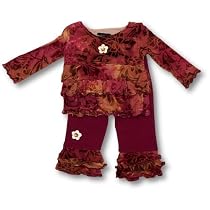 Rubbies Toddler Girls Maroon Two Piece Pant Set