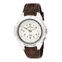 Timex Men's T47902 Expedition Easy Set Alarm Brown Leather Strap Watch