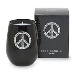 Primal Elements Icon Black Glass Candle, Peace, 12-Ounce Package