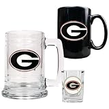 Georgia Bulldogs NCAA 15oz Tankard, 15oz Ceramic Mug & 2oz Shot Glass Set - Primary Logo